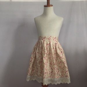 Pleated Floral Skirt